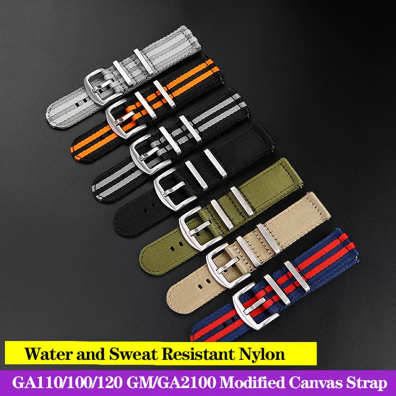 Nylon Canvas Watchband For GSHOCK Casio DW5600 DW-5600 GA110 GA100 GA120 GM2100 GA2100 GA2110 Modified Band Sports Strap