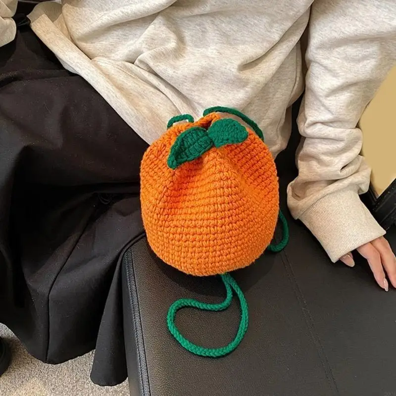 

Friendly Cotton Crochet Citrus Storage Bag Lightweight and Portable Crossbody Bags Shoulder Purse for Everyday Use 20CA