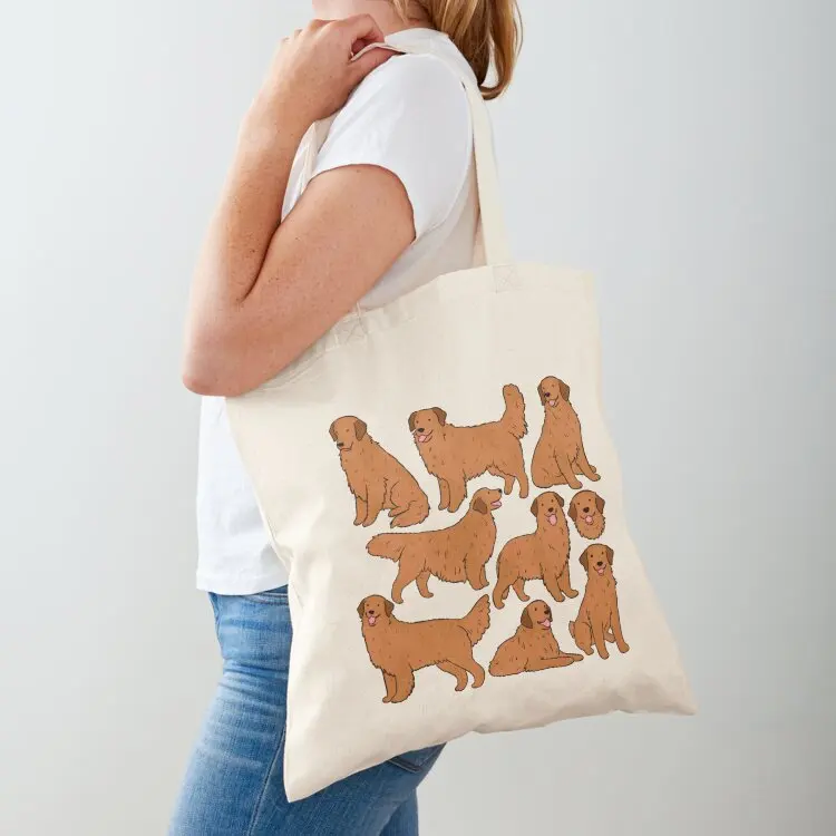 Bolso tote con estampado bonito de Golden Retriever rojo, bolso tote con estampado, bolso tote para hombre, de tela