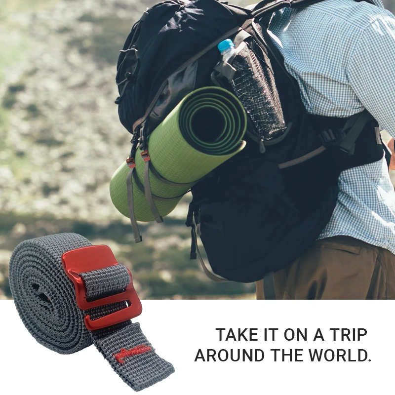 Outdoor Travel Backpack Nylon Tape Rope With Quick Release Hook Hiking Climbing Tension Belts Buckle Tie-Down Belt Cargo Straps