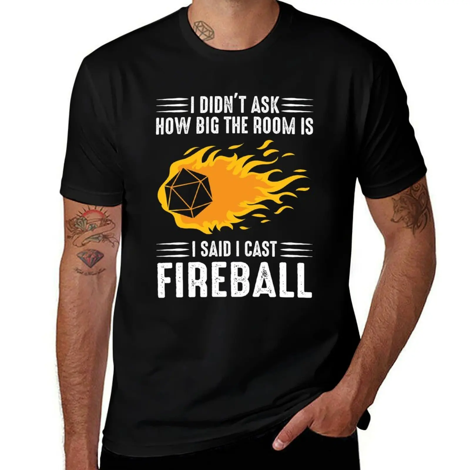 I cast Fireball Wizard Sorcerer DM Gift TTRPG T-Shirt Work Utility Casual Tee Shirt T-Shirt