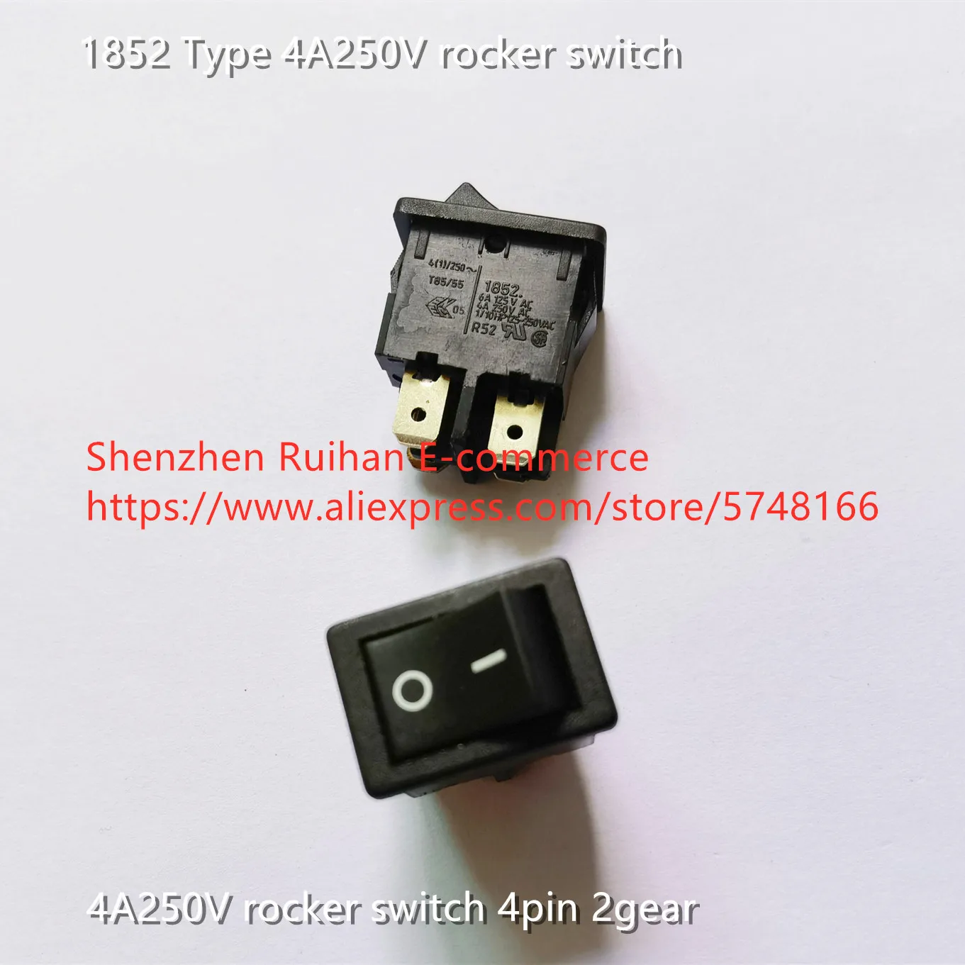 

Original new 100% 1852 Type 4A250V rocker switch 4pin 2 gear