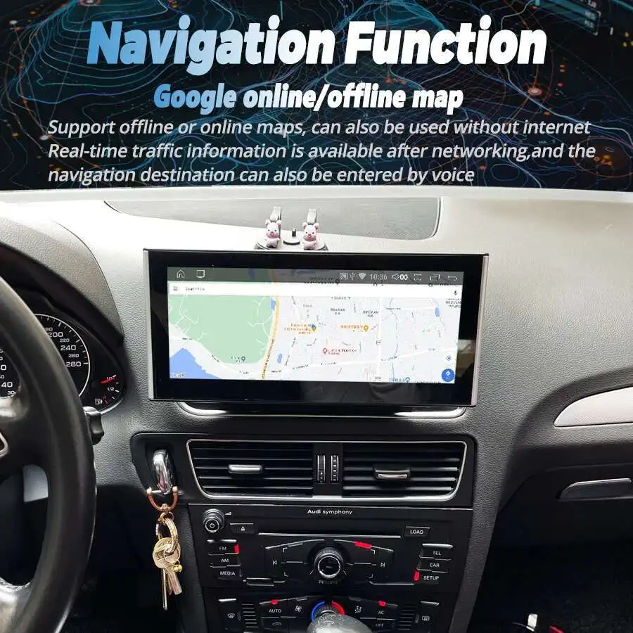 Qled Screen For AUDI Q5 2010-2018 Android 14 Car Radio Multimedia Video Player Stereo GPS Wireless CarPlay 12.3Inch 1920*720