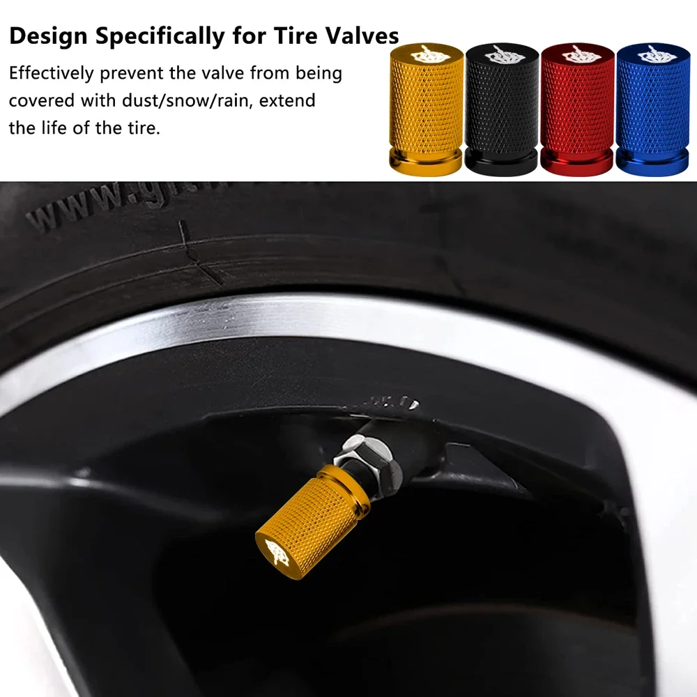 4Pcs/Set Tire Valve Stem Cap Cover - Tire Air Cap Metal with O Rubber Ring, Universal for Car Truck Motorcycle Bikes Black Blue