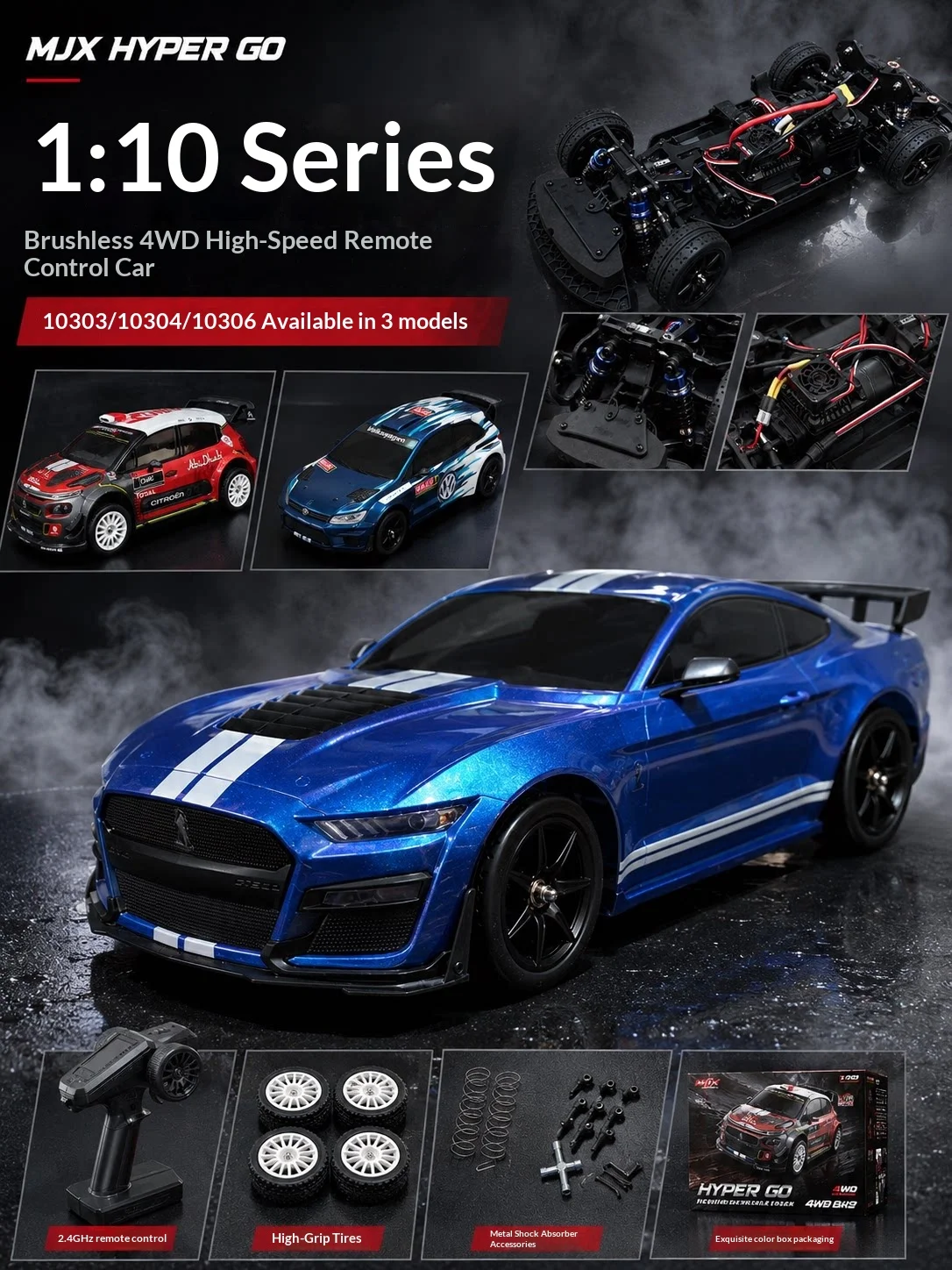 MJX 10306 RC Car 1/10 Scale 4WD Brushless Remote Control Rally Racing Model Vehicle For Adult Hobby Collection