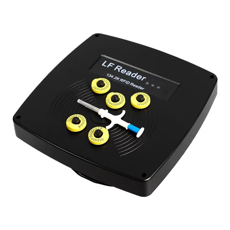 DEJ-A04 Fixed RFID Animal Tag Scanner for Cattle Sheep Pigs Auto-Tuning Antenna | 45cm Read Range