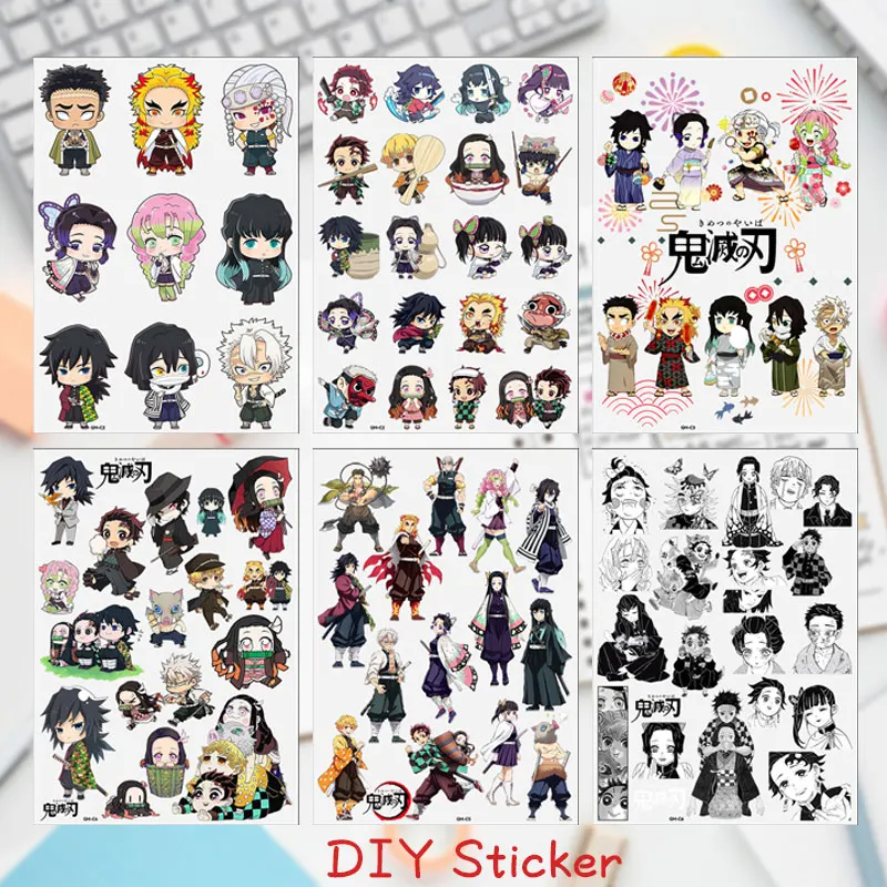 

Для серии Demon Slayer Tanjirou Nezuko мультфильм креативные DIY водонепроницаемые наклейки УФ-переносные прозрачные кристаллы DTF наклейки
