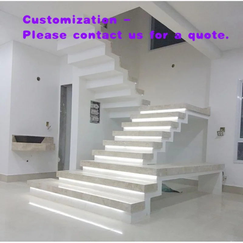 

custom.Customized Single Wood Treads Floating Stairs Staircase Stairs