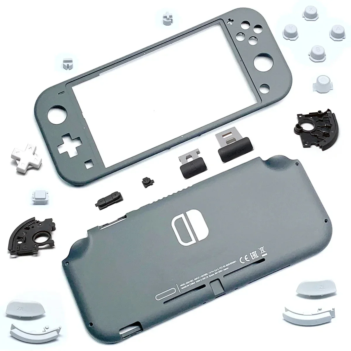 Replacement Plastic Shell Case Cover for Nintendo Switch Lite Console Faceplate Back Cover L R ZL ZR ABXY button Trigger Button