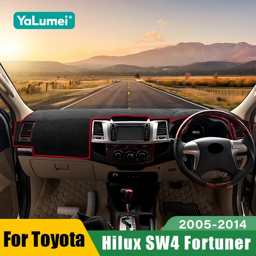 Para Toyota Hilux SW4 Fortuner AN50 2005 - 2008 2009 2010 2011 2012 2013 2014 cubierta parasol para salpicadero de coche accesorios antideslizantes