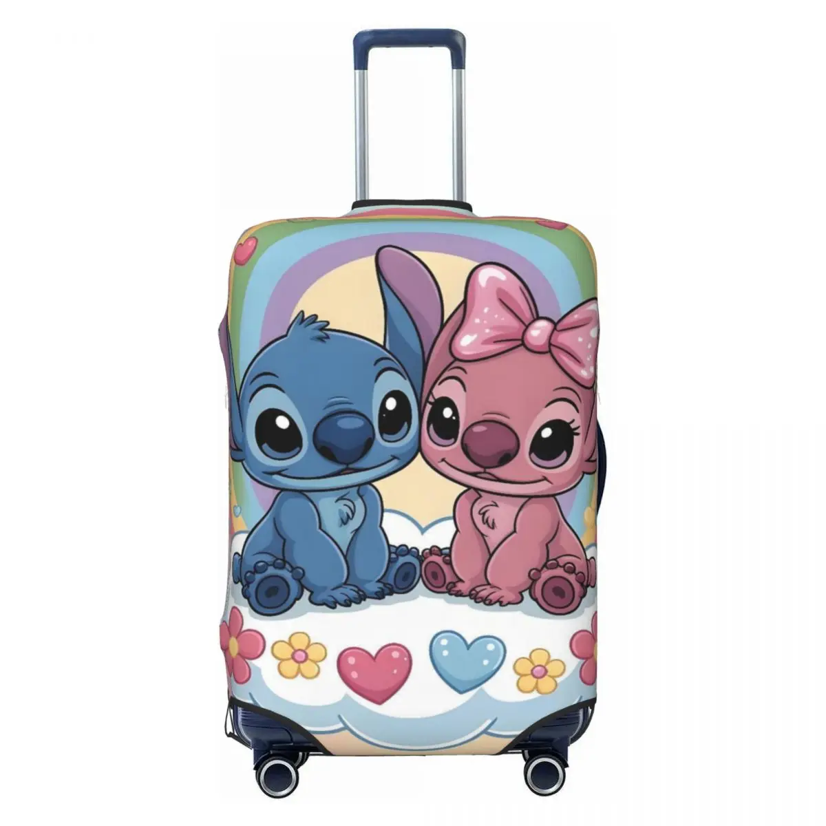 

Custom Stitch Anime Printed Luggage Cover Funny Kawaii Cartoon Rainbow Design Suitcase Protector Covers Suit For 18-32 inch