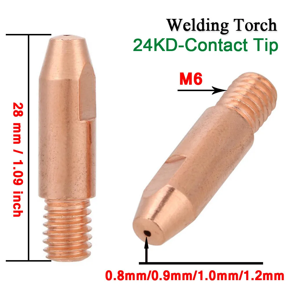 35pcs MB-24KD Welding Torch Consumable 0.8/0.9/1.0/1.2mm MIG Torch Gas Nozzle Tip Holder Gas Diffuser of MIG MAG Welding Machine