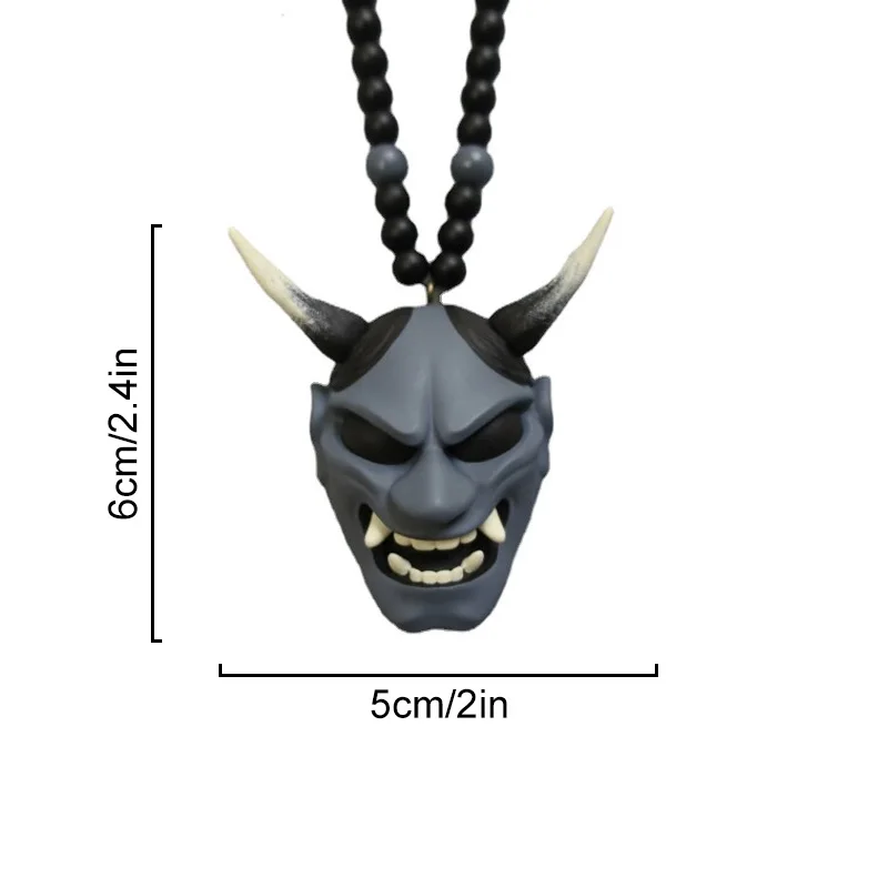 Japanese Samurai Car Hanging Ornaments Resin Samurai Assassin Demon Mask Auto Interior Rearview Mirror Decorations Car-styling