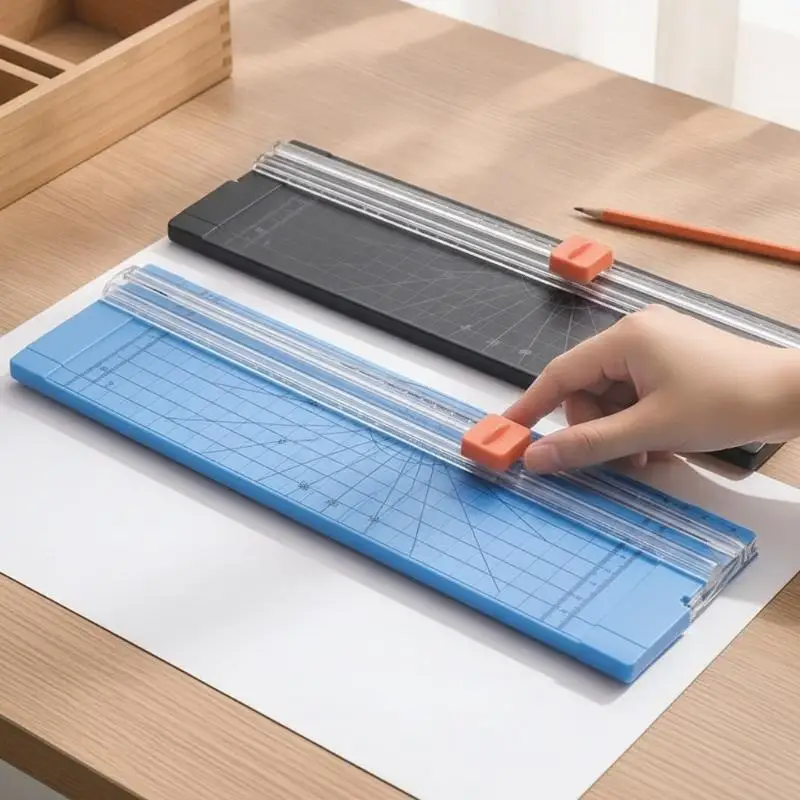 Small Double Sided A4 Paper Cutter Portable Sharp Trimmer for Student Art Class Office Document Photo Cutting Use