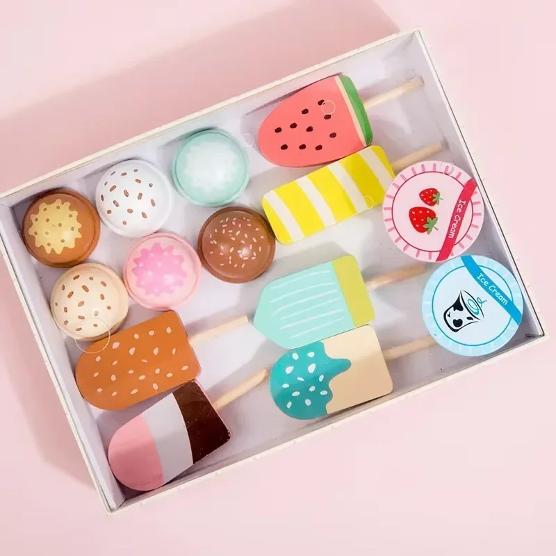 مجموعة لعب عداد الآيس كريم من مونتيسوري للأطفال، ملحقات المطبخ للطعام التظاهري، ألعاب تعليمية للعملات المعدنية للفتيات والأولاد والأطفال