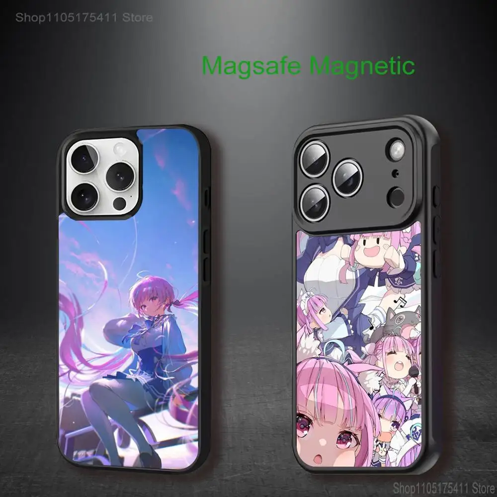 

M-Minato Aqua H-Hololive Phone Case For iPhone 17,16,15,14,13,12,11,Pro,Max,Plus,Mini,SE4,E Magnetic Magsafe Wireless Charging