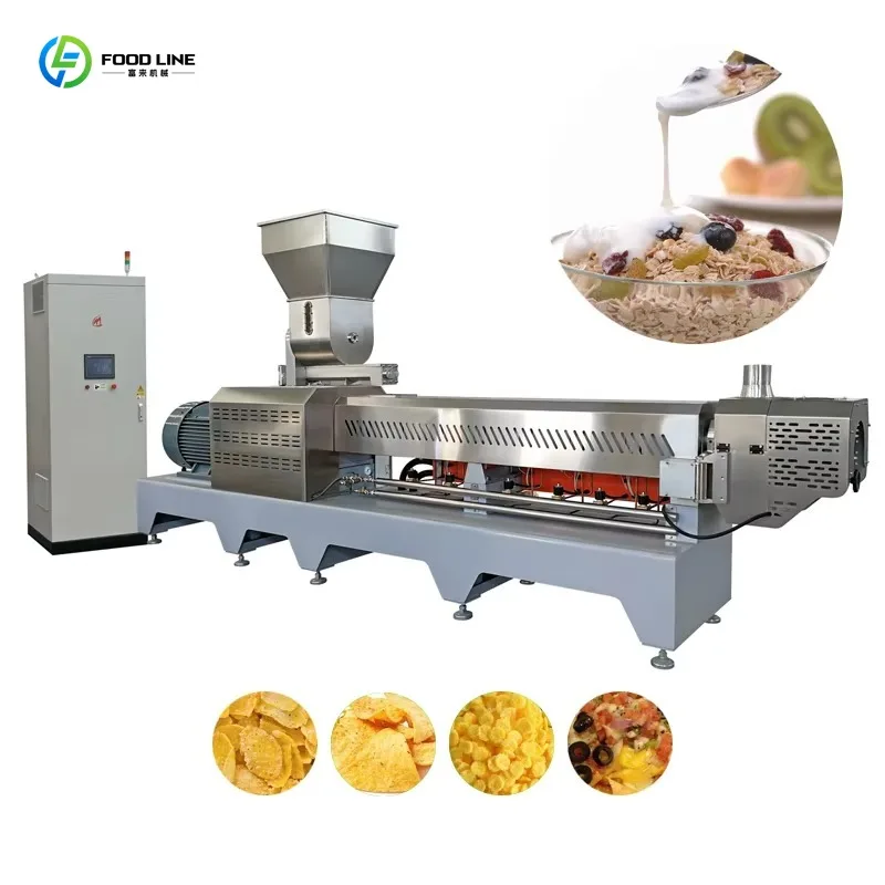 Customized Automatic Corn Flake Making Equipment Breakfast Cereal Food Processing Line Extruder