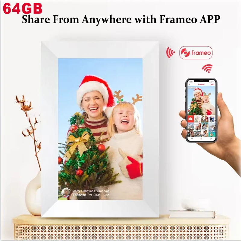 

Frameo 10.1 Inch Smart WiFi Photo Frame Digital Picture Frame HD IPS Touch-screen 32 GB