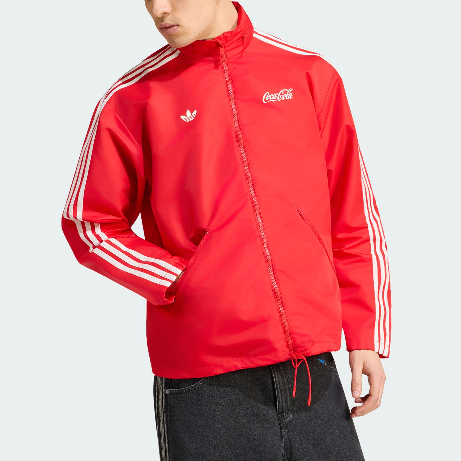 Adidas genuine clover men's woven striped zipper long sleeved jacket KY2105