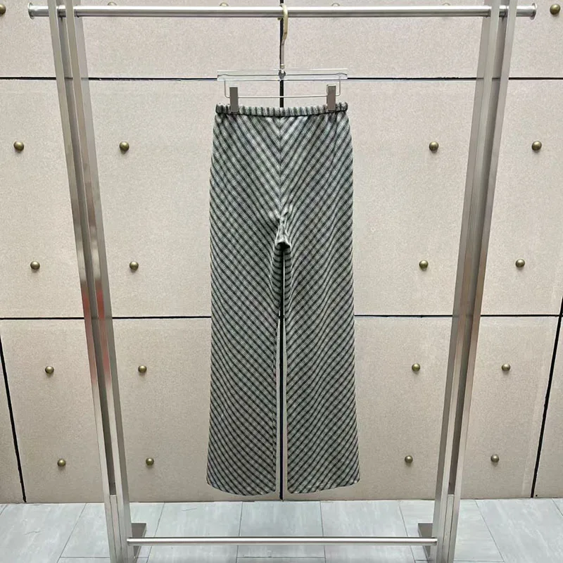Women's Checkered Pants, Casual and Versatile Drawstring Straight-Leg Pants, High-Quality Wide-Leg Pants, 2026, New Arrival, Y2K