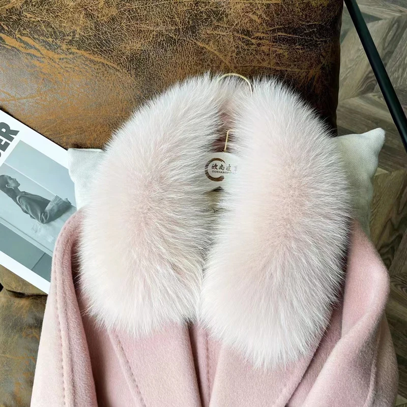 100% Genuine Natural Real Fox Fur Collar Women's Luxury Scarf Decorate Winter Neck Keep Warm Square Collar Scarves Wraps Unisex