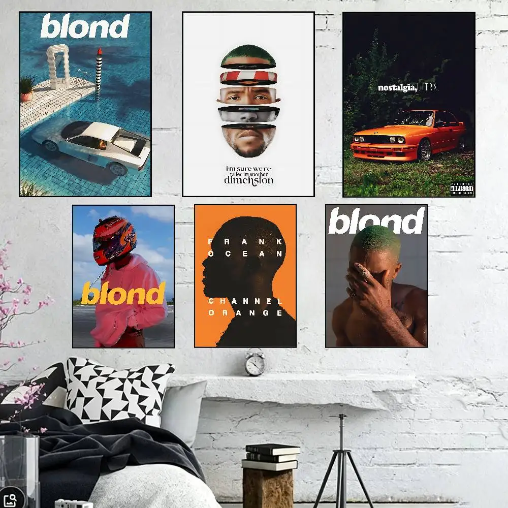 F-Frank O-Ocean Blond Posters Living Room Bar Cafe Quality Canvas Vintage Style Comics Painting Art Home Wall Decor Picture