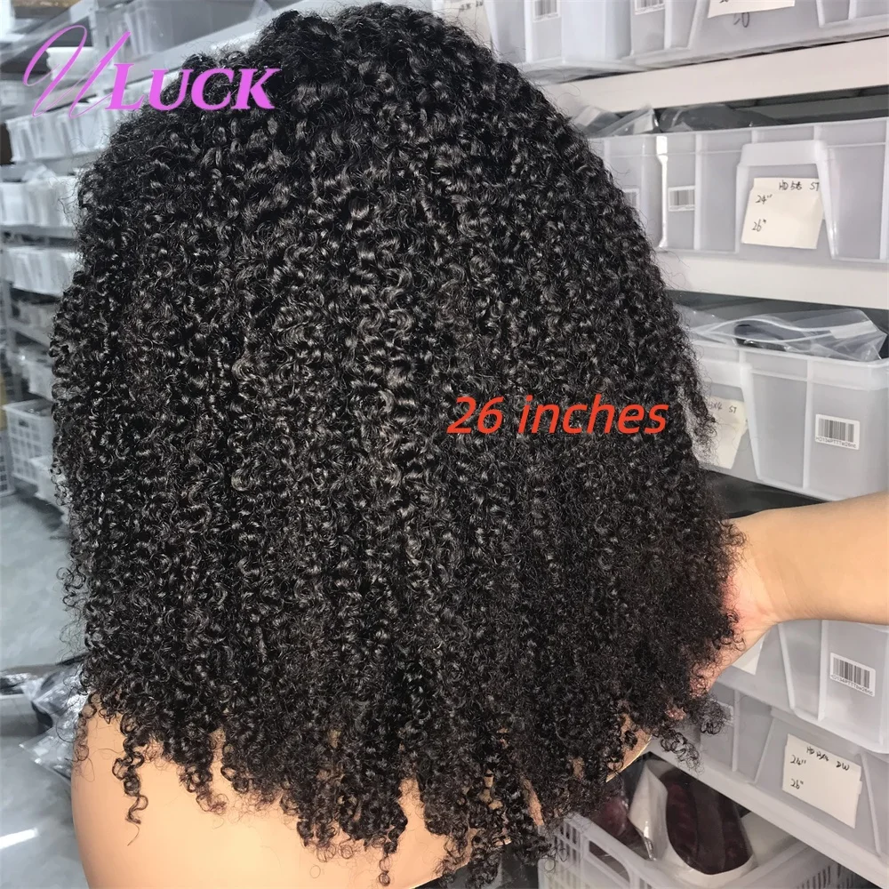 Uluck, medias pelucas ajustables hechas a máquina, media peluca rizada Pixi birmana, pelucas sin pegamento de 350% de densidad, peluca de cabello humano 100% lista para usar