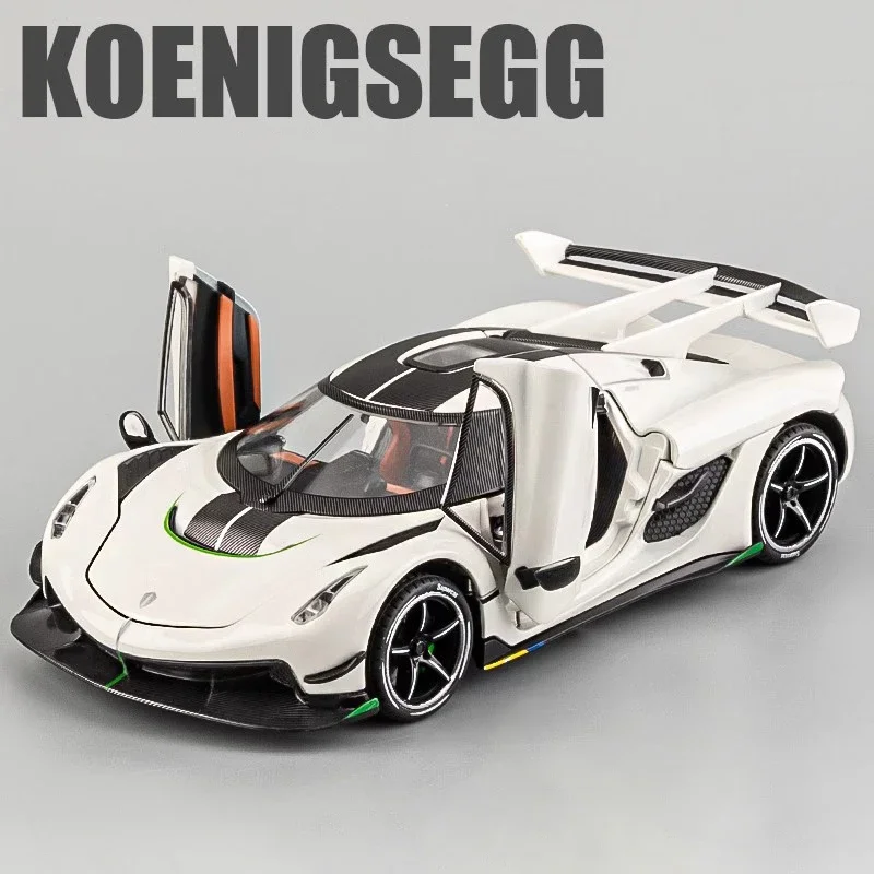 1:24 Jesko Supercar Alloy Die Cast Toy Car Model Sound and Light Pull Back Children\'s Toy Collectibles Birthday Gift