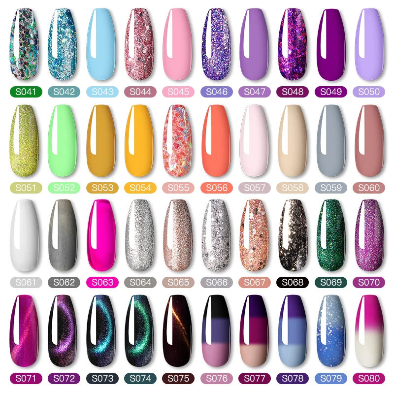 ROSALIND 2 sztuk żelowy zestaw lakierów do paznokci brokatowym kolorze Semi permanentny Nail Art hybrydowy lakier do paznokci Manicure podkład Top Coat UV zestaw żeli do paznokci