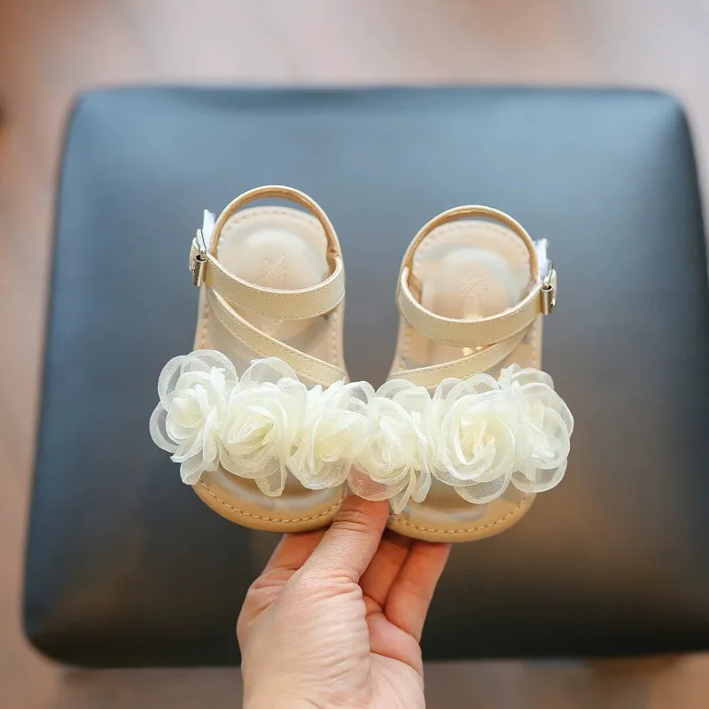 

Mumoresip Baby Girls Beach Shoes Sweet Flowers Toddler Sandals Casual Non-slip 2026 Summer New Kids Princess Sandals Cute Soft