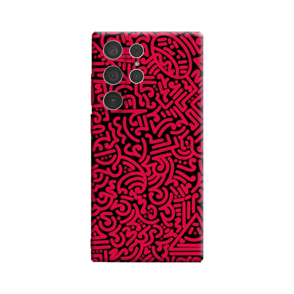 Geometrische Handyhülle in Schwarz und Rosa für Samsung Galaxy S25 Ultra S24 S23 Ultra Plus, stoßfeste doppellagige Rückseite