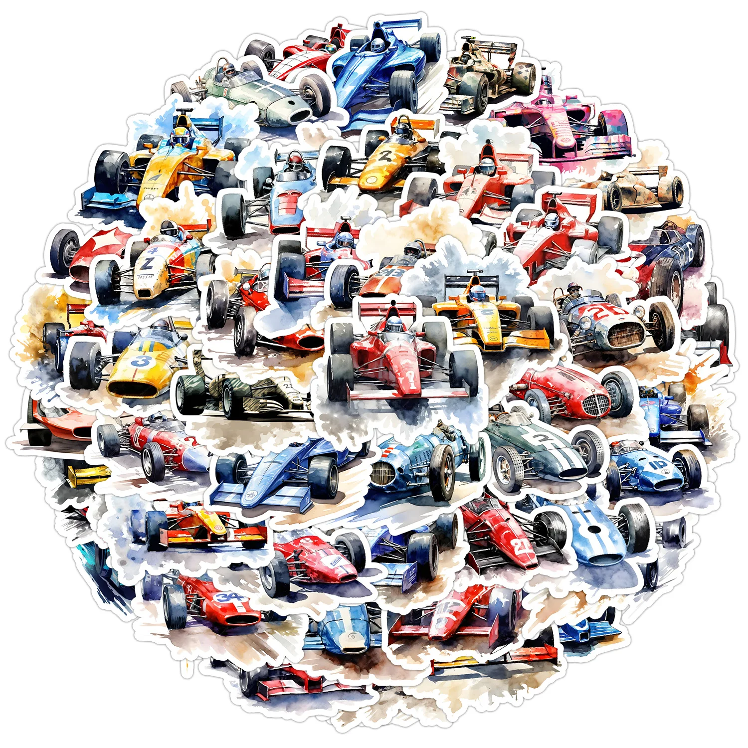 50 SZTUK F1 Równanie Wyścigi Kreskówka Wodoodporna Kreatywna Naklejka DIY Notatnik Telefon Komórkowy Gitara Walizka Kubek na Wodę Graffiti Zabawki dla Dzieci