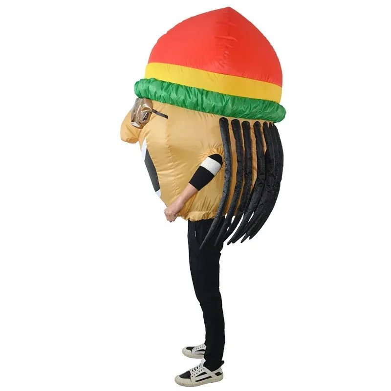 Jamaican Cosplay Costume Anime Inflatable Clothes Halloween Garment Party Fancy Dress Festival Clothing Adult Men Women Air Suit