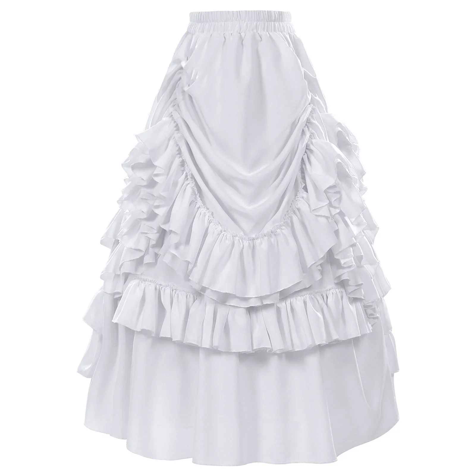 

Средневековая готическая юбка с рюшами из атласа и кружевной отделкой, женская юбка-корсет, костюм пиратки, винтажное платье в стиле стимпанк, викторианский стиль