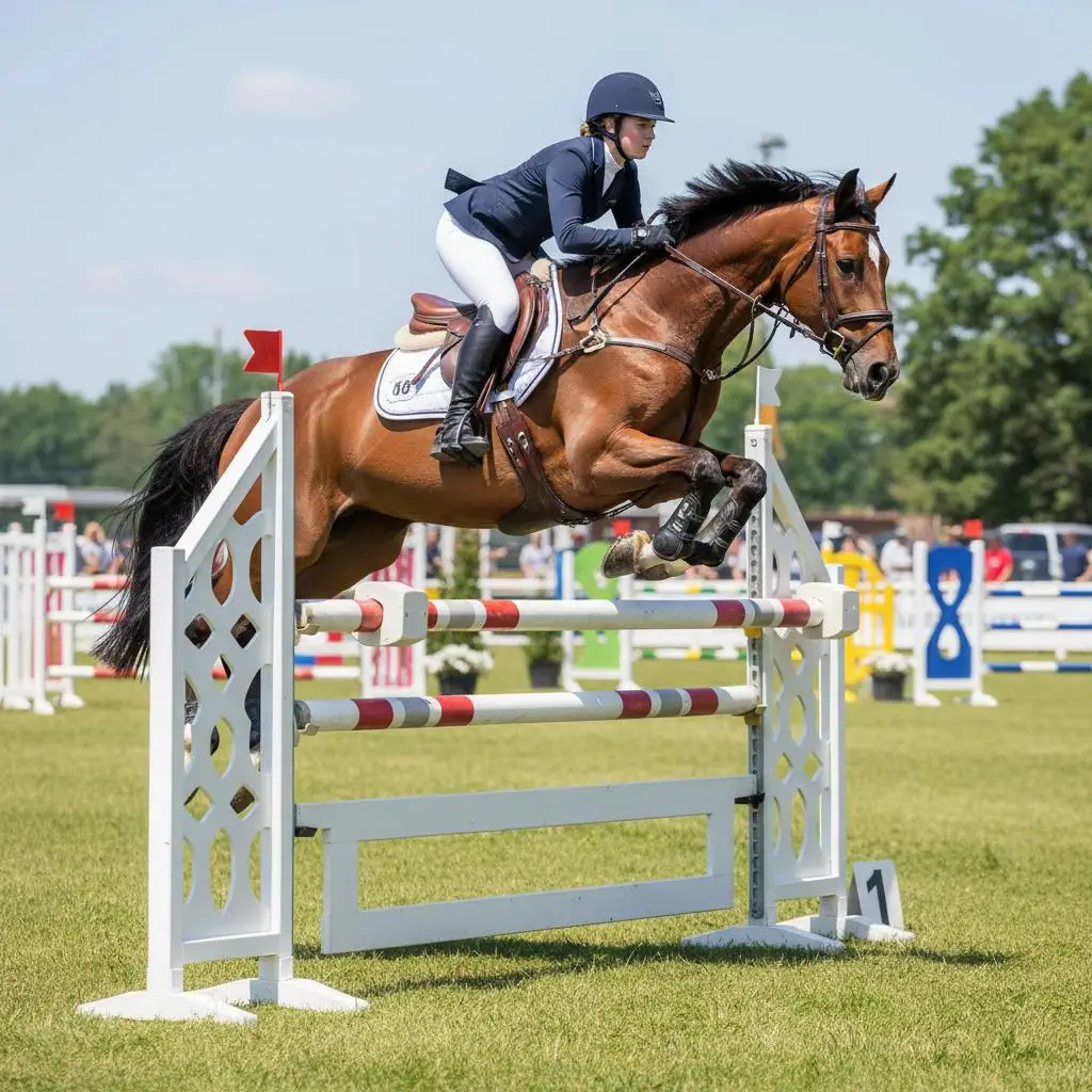 

Durable Keyhole Tracks with Jump Cup Holder Equestrian Obstacle Support for Horse Arena Competition Training