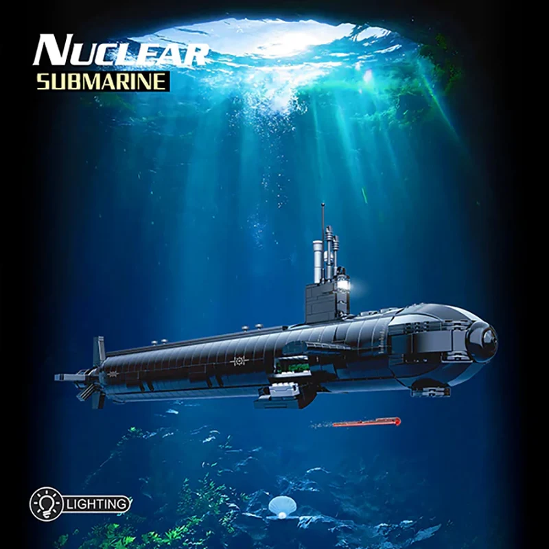 

MOC Virginia Attack Submarine Model Strategic Nuclear Submarine Building Blocks Arms Warship Sets Puzzle Toys Children's Gift