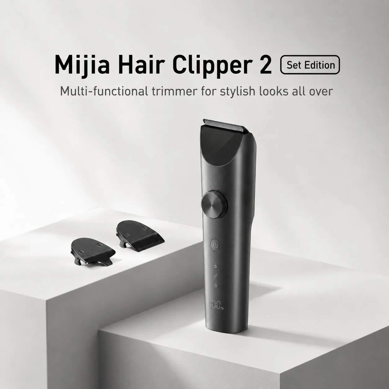 OG MIJIA Hair Clipper 2nd Kit Set Titanium Blade,Cordless Hair Trimmer USB-C IPX7 Waterproof LCD Professional Barber CN