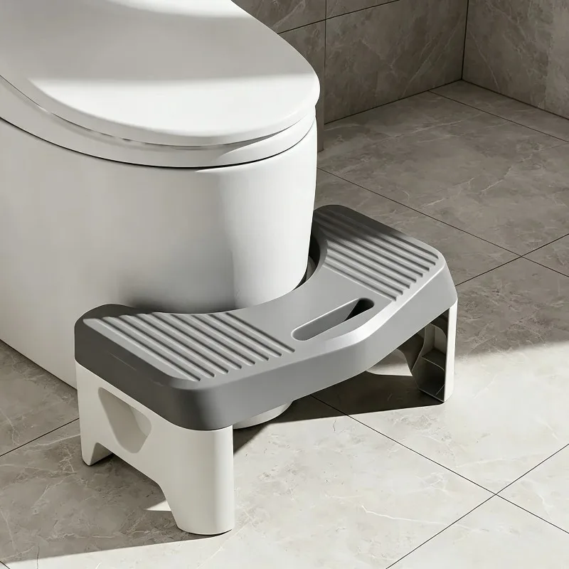 U‑Shaped Groove Toilet Squat Stool Anti‑Slip Thickened Foot Stool Comfort Squatting Aid For Adults Kids Pregnant Women Bathroom