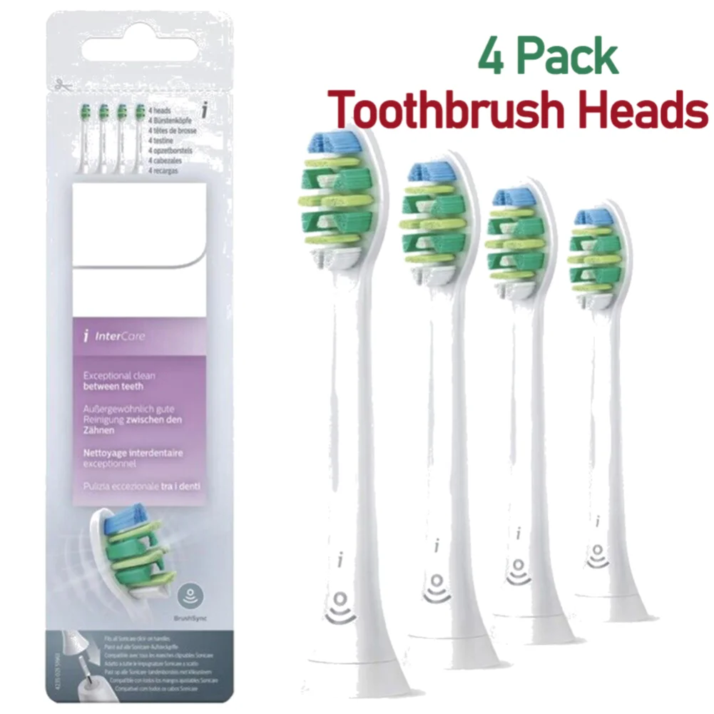 4 Pack White Toothbrush Replacement Heads Replacement Electric Toothbrush Heads for Philips Sonicare I InterCare