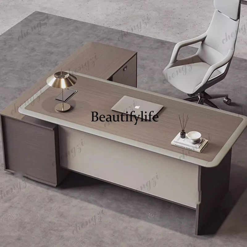 K182  Display Nordic Office Desk Lshaped Minimalist White Conference Office Desk Storage Multifunctional