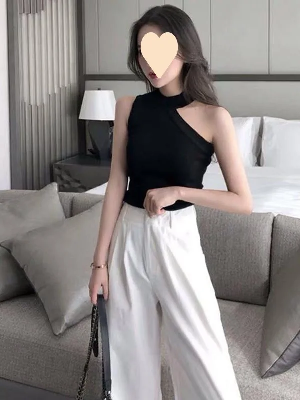 

Summer Two-Piece Western Sle Wide-Leg Pants Suit Faionable Chic Tee-Piece Set for Women Winter Collection