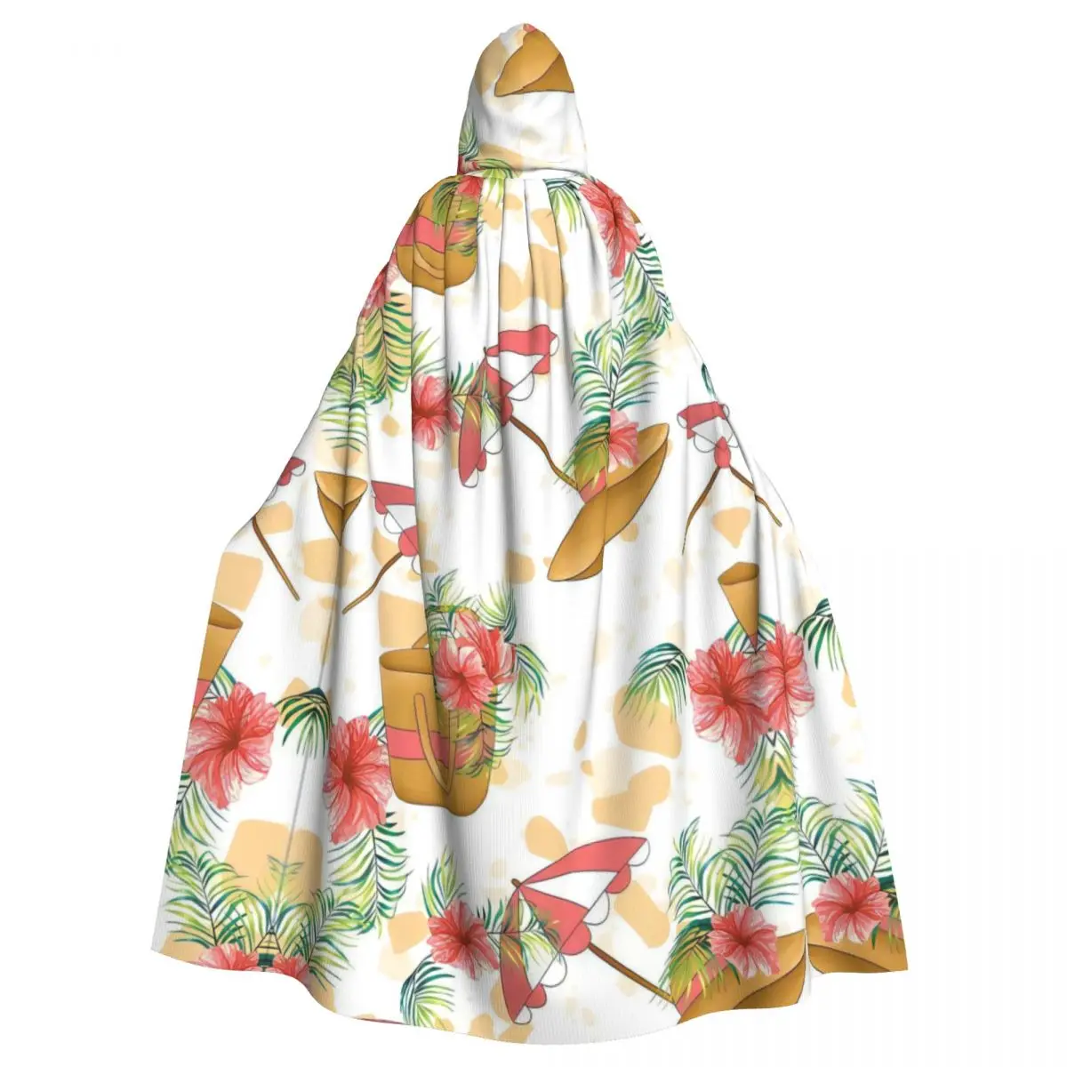 

Summer Elements Flowers And Foliage Hooded Cloak Polyester Unisex Witch Cape Costume Accessory