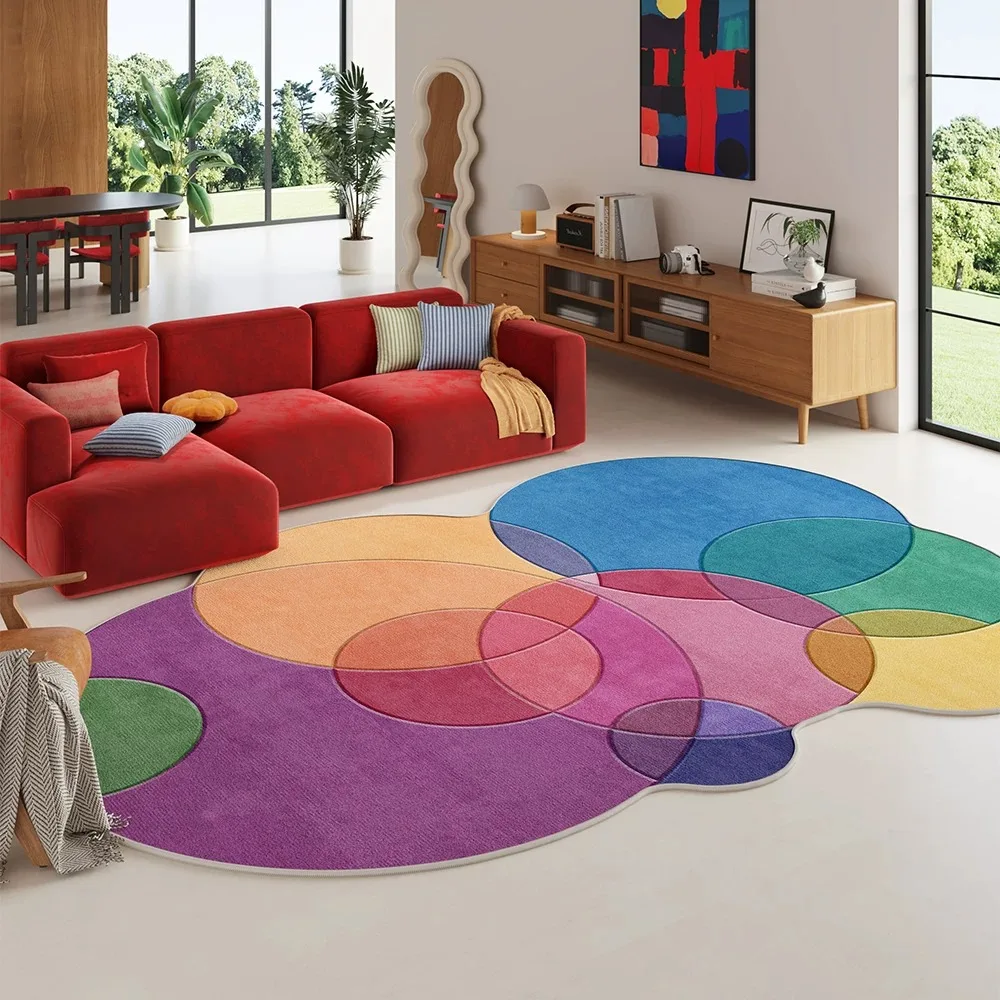 Dopamine Living Room Carpet Irregular Shape Large Area Rugs Modern Abstract Special-shaped Mats Bedroom Rug Washable Floor Mat