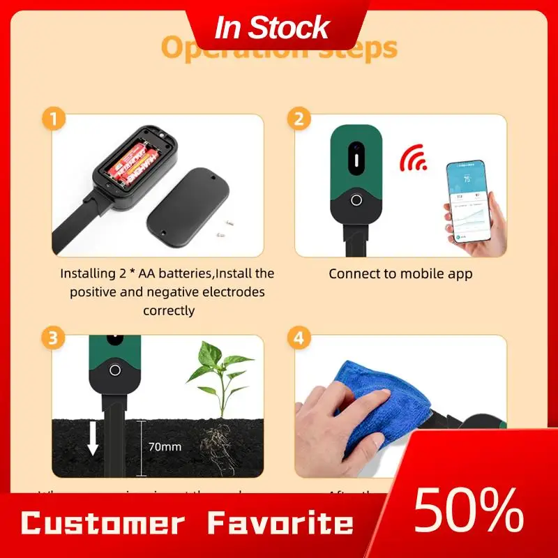 AT03 Top Smart Soil Sensor Soil Sunlight Temp Moisture Meter For Planting Gardening Greenhouse