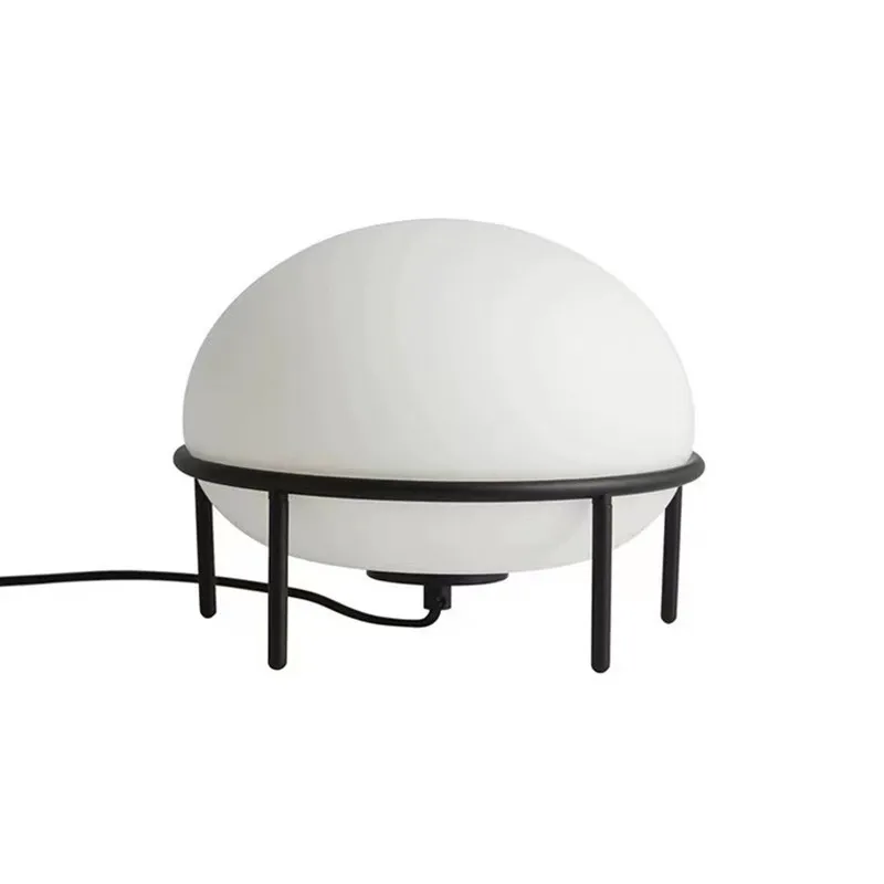 

Nordic simple glass table lamp Japanese bedside bedroom modern living room homestay study model room creative mushroom