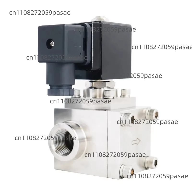 Válvula Solenoide de Alta Pressão em Aço Inoxidável 0~300 Bar, Válvula Eletromagnética 1/4 1/2 3/4 3/8 AC 220v 24v BSP/NPT