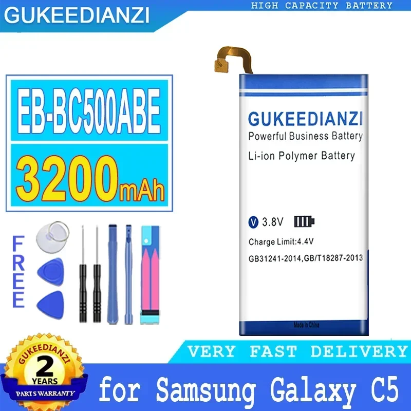 

Аккумулятор GUKEEDIANZI для Samsung Galaxy C5 SM-C5000, аккумулятор большой мощности, EB-BC500ABE, EBBC500ABE, 3200 мАч