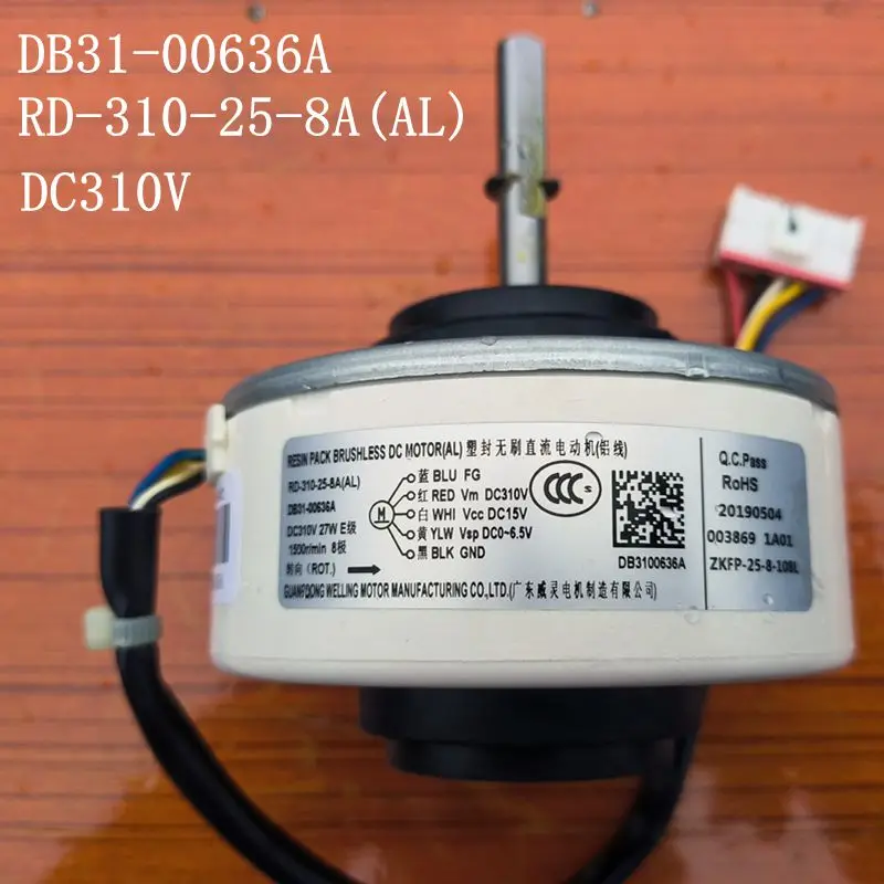 

For Samsung Air conditioning DC motor Fan DB31-00636A RD-310-25-8A(AL) SIC-41CVJ-F127-2 DC310V 27W parts