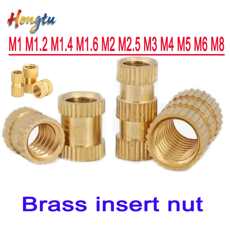 

5PCS-100pcs M1 M1.2 m1.4 M2 M2.5 M3 M4 M5 M6 M8 m10 Brass insert nut Injection Molding Brass Knurled Thread Inserts Nuts