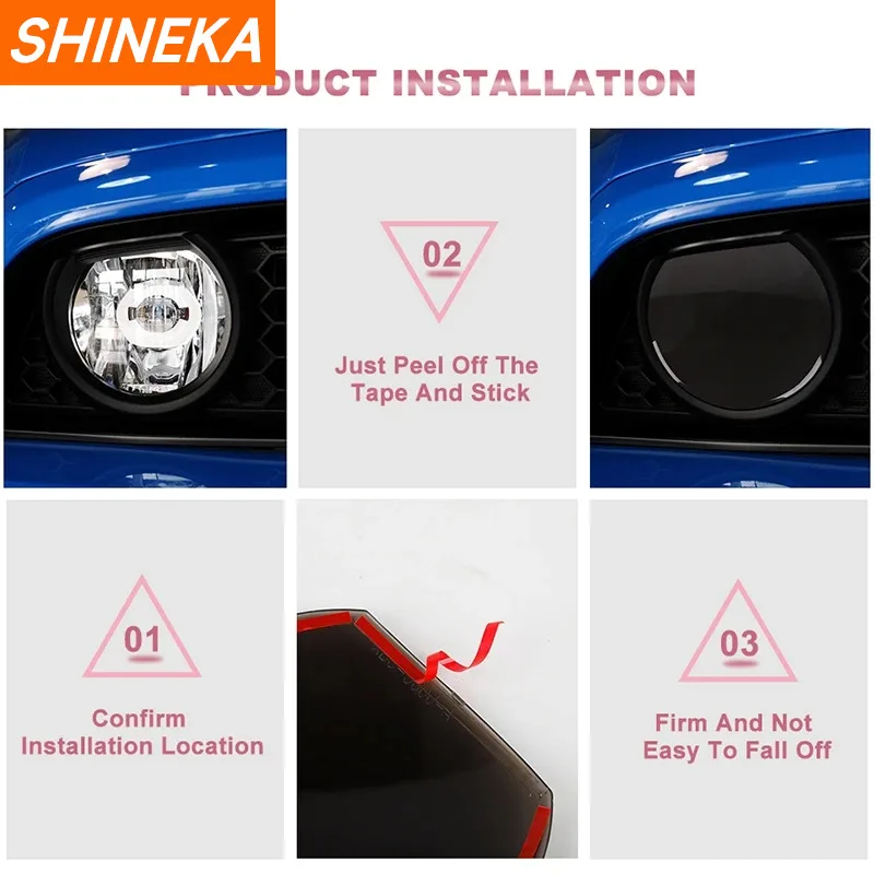 SHINEKA ABS Car Front Grille Light lamp Decoration Cover Trim For Ford Mustang 2010 2011 2012 2013 2014 Exterior Accessories